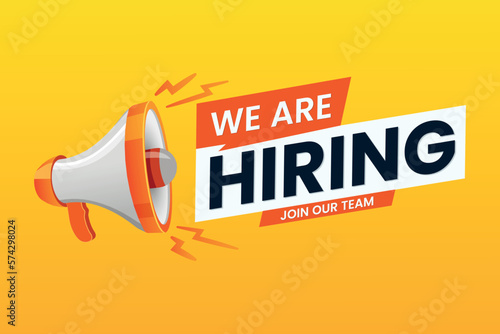 We are hiring banner design with megaphone