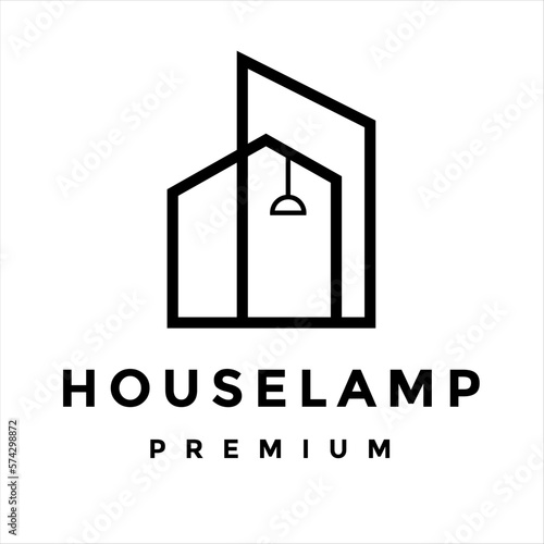 house lamp interior logo vector icon template
