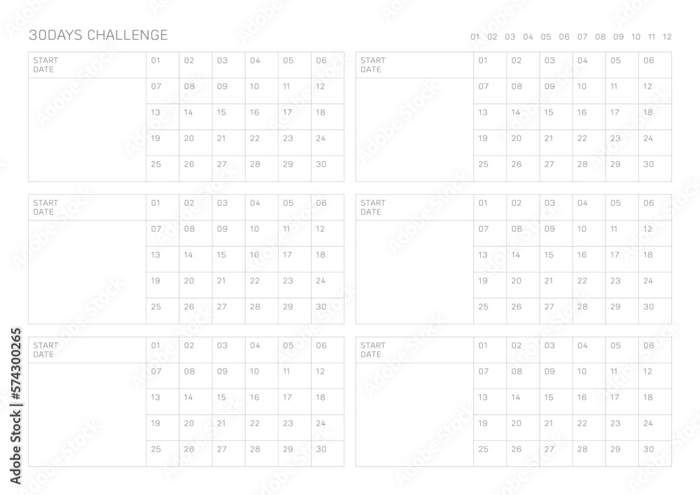 100 Day Challenge design template in a modern, simple, and minimalist ...