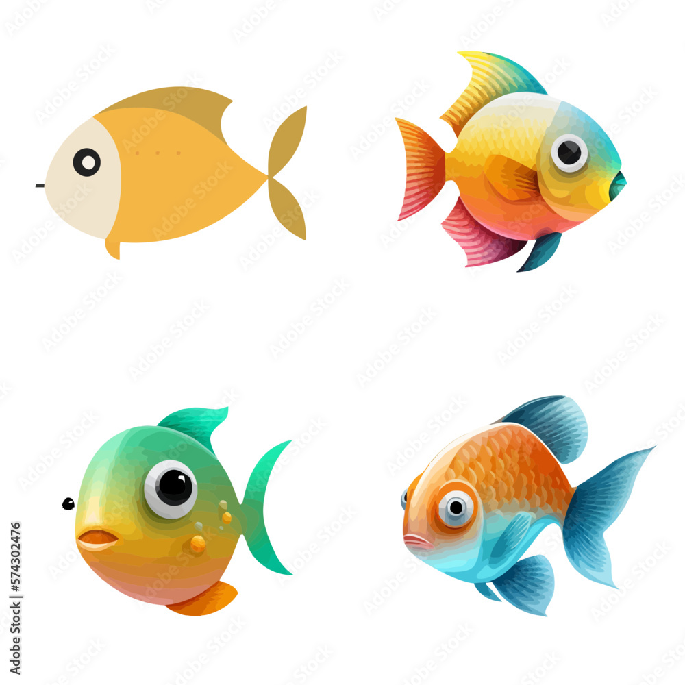 Fototapeta premium cute fish design with transparent background