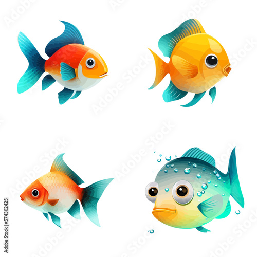 cute fish design with transparent background