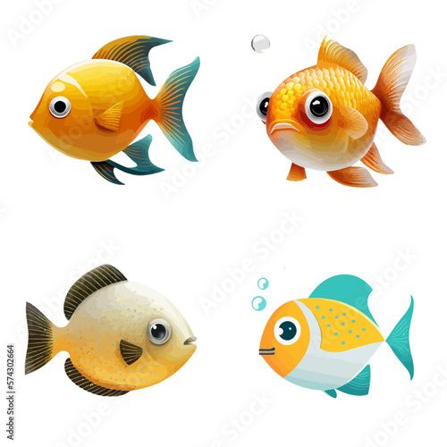cute fish design with transparent background