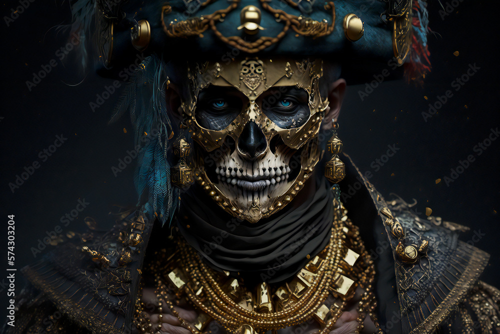 Art illustration. Undead Pirate. AI Generation Art illustration. Undead Pirate. AI Generation