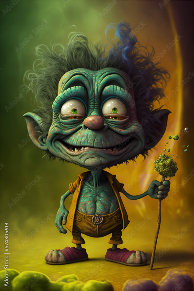 cute cannabis dwarf Generative AI