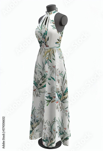 Women's Sleeveless Racerback Loose Plain Maxi Floral Print Casual Long Dress