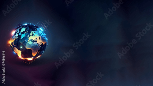 globe background banner, earth backgrounds vector, dark background