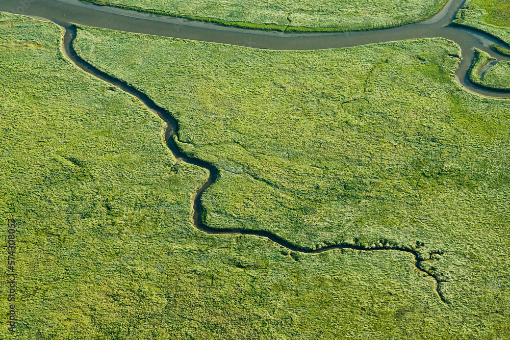 Fototapeta premium Landscape of The Netherlands. Seen from above. Taken from a plane.