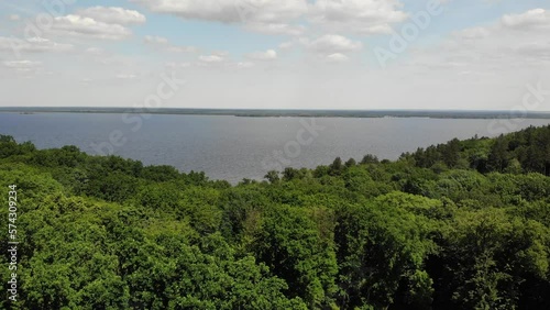 Wallpaper Mural River forest and sky view from drone. High quality 4k footage Torontodigital.ca