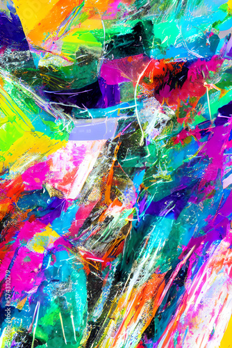 Multicolor Graffiti Abstract Art created with Generative AI Technology