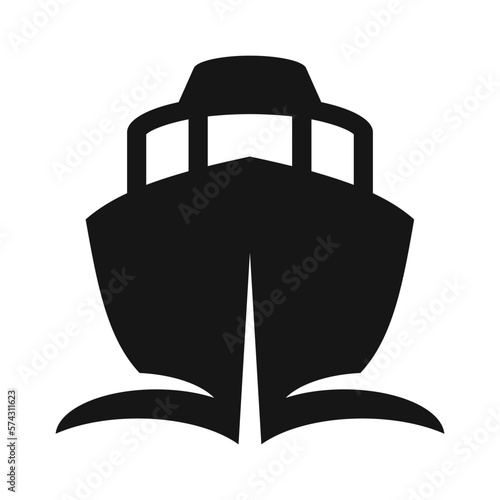 black ship transport vector icon