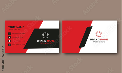 modern professional business card, unique and corporate business card, red and back color business card, nice business card design,