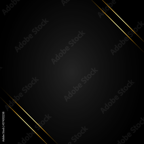 Abstract luxury geometric black and gold background, premium golden light decoration. Abstract black and gold premium background