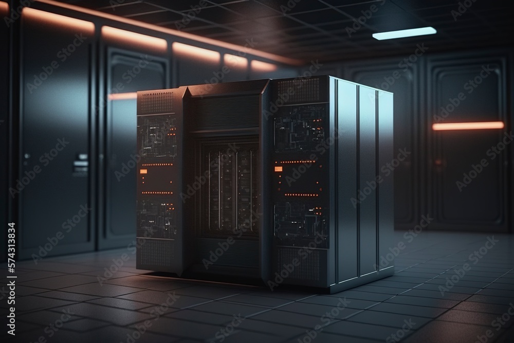 matrix server indoor space. AI technology generated image matrix server indoor space. AI technology generated image