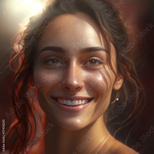 Mujer Feliz, “IA generativa”