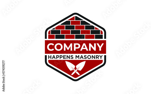 vintage construction and brick wall labels. Posters, stamps, banners and design elements. Vector template