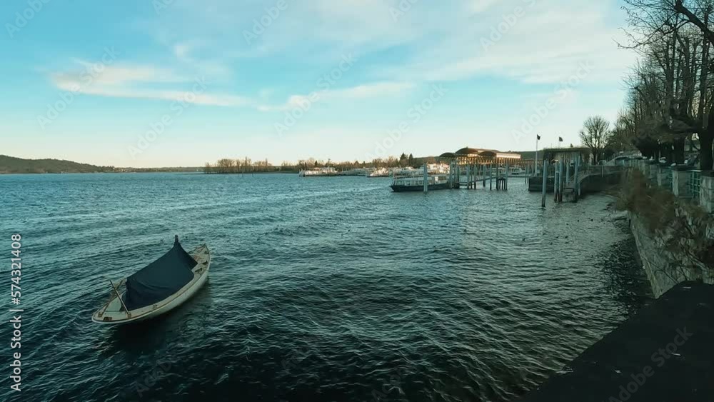 boats on the lake in north Europe boats on the lake in north Europe