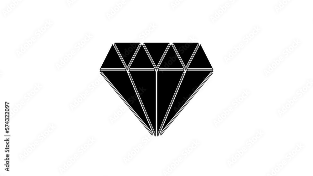 Black Diamond icon isolated on white background. Jewelry symbol. Gem stone. 4K Video motion graphic animation Black Diamond icon isolated on white background. Jewelry symbol. Gem stone. 4K Video motion graphic animation