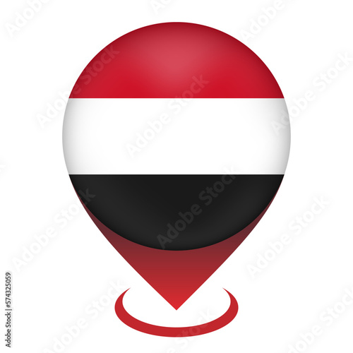 Free Download Map pointer with contry Yemen. Yemen flag. Vector illustration. - GFXLoad