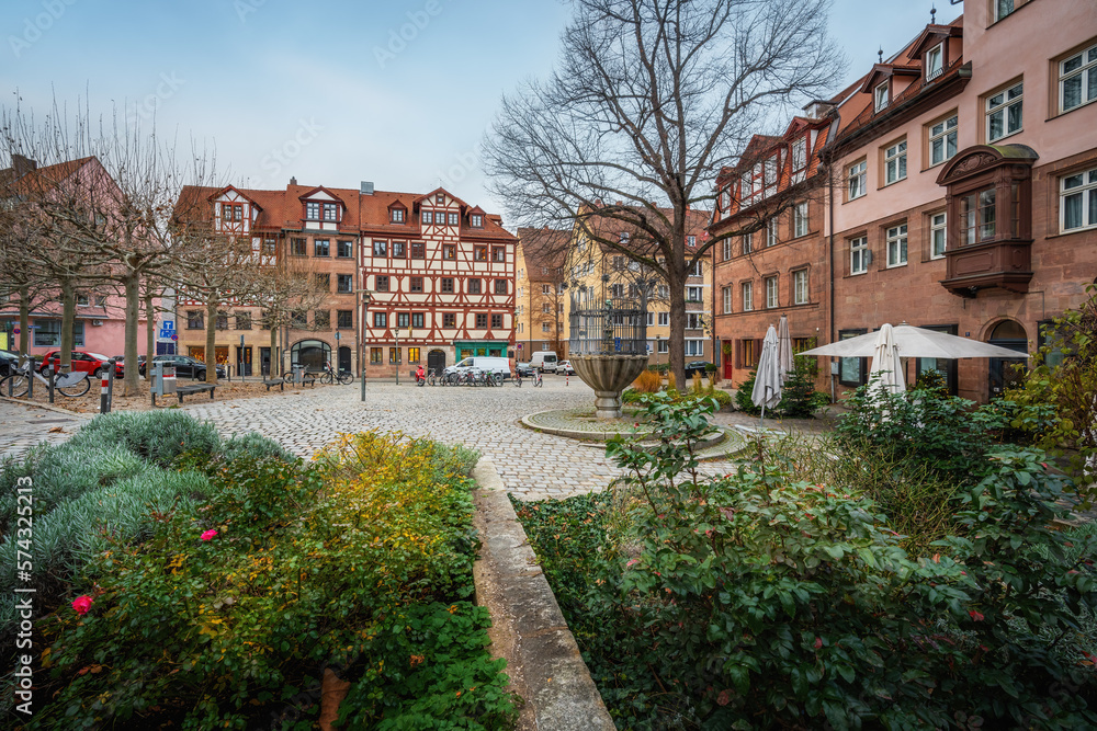 Fototapeta premium Unschlittplatz Square - Nuremberg, Bavaria, Germany