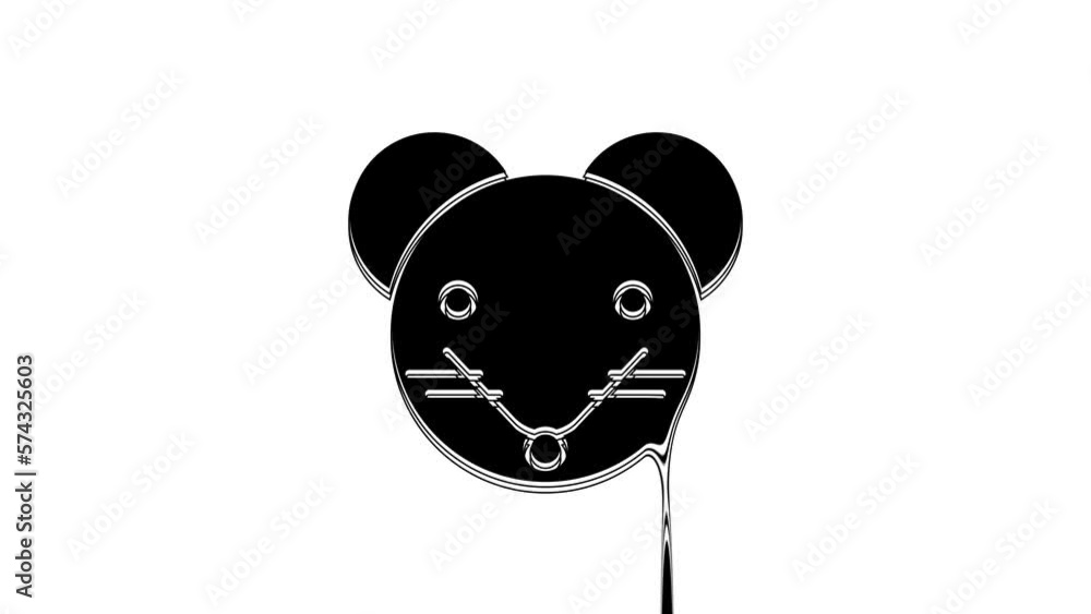 Black Rat zodiac sign icon isolated on white background. Astrological horoscope collection. 4K Video motion graphic animation Black Rat zodiac sign icon isolated on white background. Astrological horoscope collection. 4K Video motion graphic animation