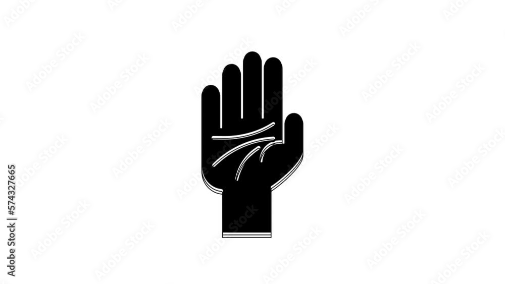 Black Palmistry of the hand icon isolated on white background. 4K Video motion graphic animation Black Palmistry of the hand icon isolated on white background. 4K Video motion graphic animation