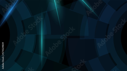 Drak blue geometric with overlap shapes layer background with neon effect. Vector graphic illustrations.  digital technology and engineering design
