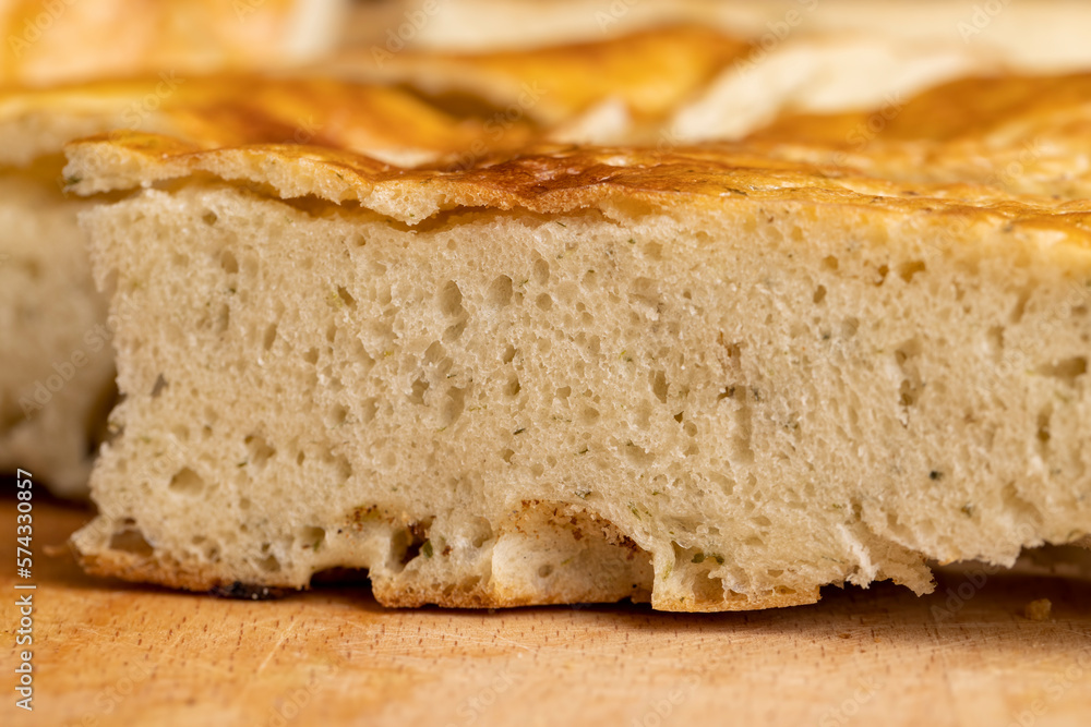 oriental flatbread made of wheat flour with water and spices