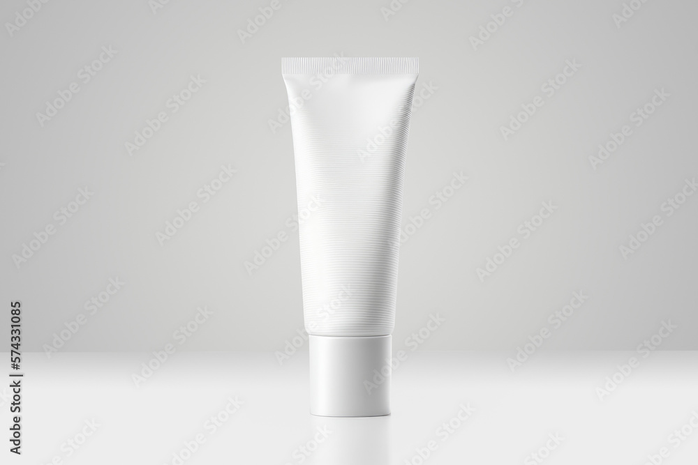 Generative AI illustration of white cosmetic tube Generative AI illustration of white cosmetic tube