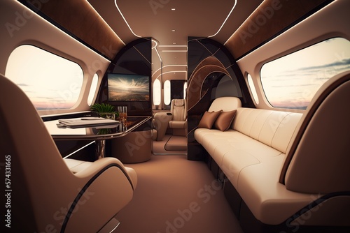 Luxury jet interior . Ai. Modern business airline © Ara Hovhannisyan