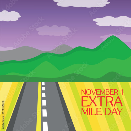 extra mile day  . Design suitable for greeting card poster and banner