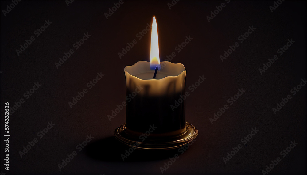 Light from candle flame completely dark background. Light from candle flame completely dark background.