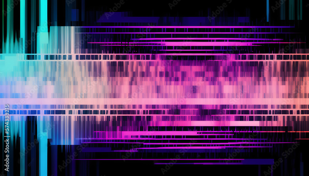 Test Screen Glitch Texture, Abstract illustration of distorted tv test color bars. Glitch effect