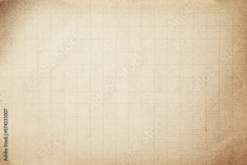 Old brown yellowed paper texture with square box lines
