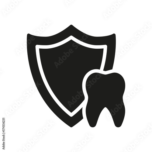 Medical Oral Care. Dental Insurance Glyph Pictogram. Teeth Protection and Hygiene Silhouette Icon. Tooth Defense. Dental Treatment Solid Sign. Dentistry Symbol. Isolated Vector Illustration