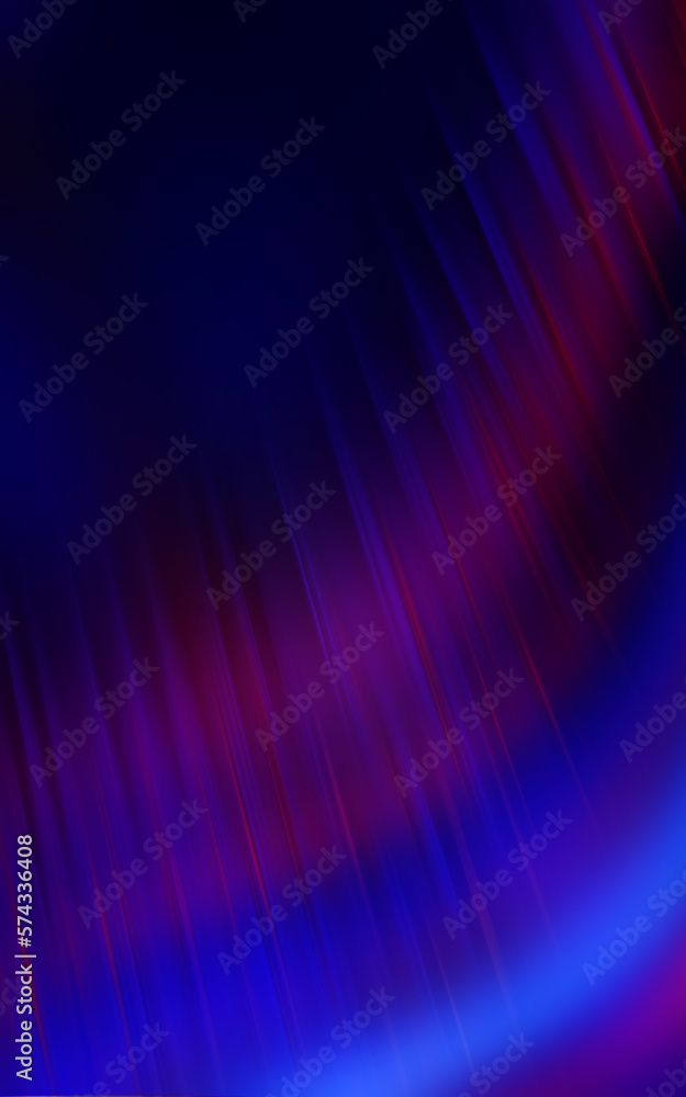 Fototapeta premium Dark fractal, abstract background. Bright neon lines, waves. Blurred laser shapes