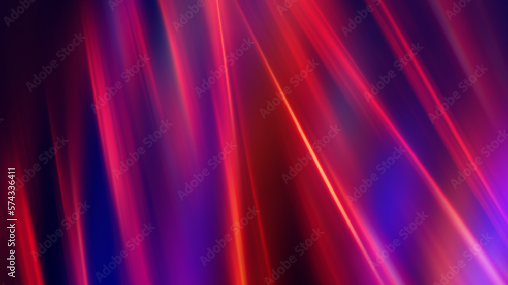 Fototapeta premium Dark fractal, abstract background. Bright neon lines, waves. Blurred laser shapes