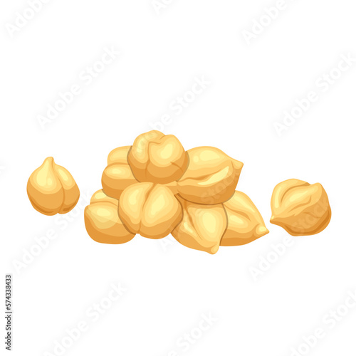 chickpea vegetarian cartoon vector illustration color sign