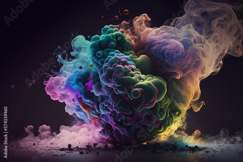 colorful smoke art, using creative design elements such as swirls and patterns to showcase the beauty and uniqueness of the smoke. Generative AI