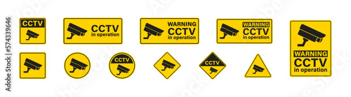 CCTV set flat banners. Security technology system vector illustration