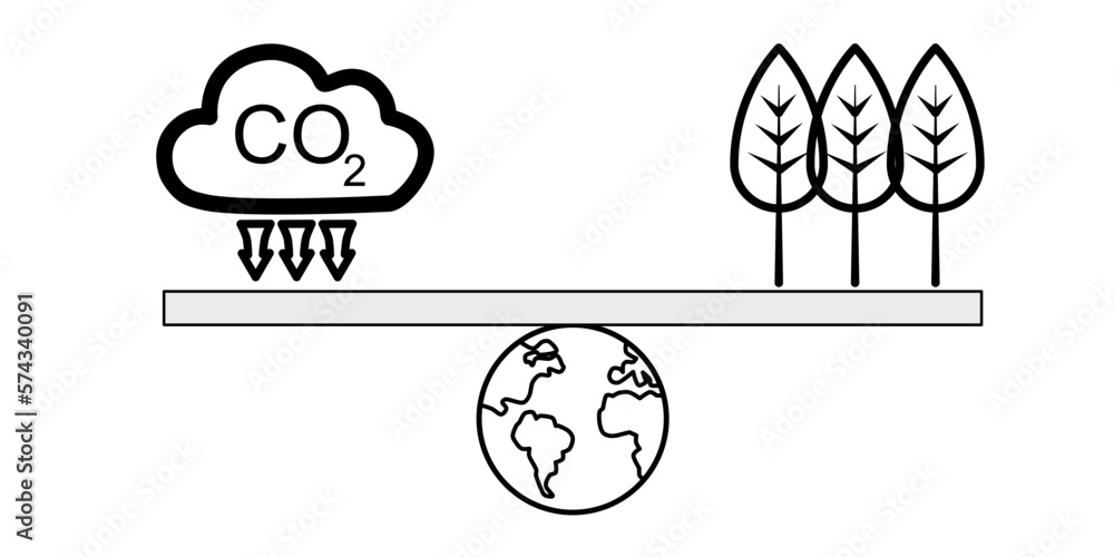 Carbon credit Tree increases co2 reduces save world balance the earth 