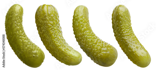 Marinated pickled cucumbers collection cut out photo