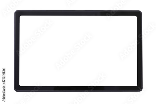 Black tablet isolated on white background for front view