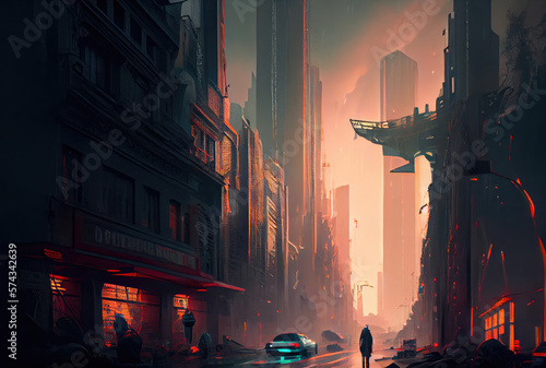 San Francisco city in the golden hour background. Skyscraper and landscape concept. Generative AI