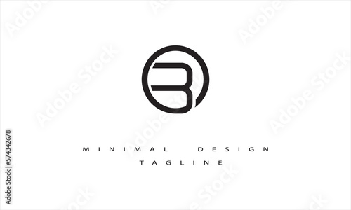BO or OB Minimal Design Vector Art Illustration 