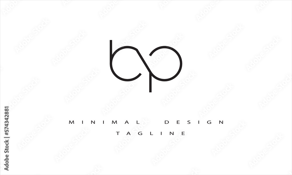 BP or PB Minimal Logo Design VECTRO BP or PB Minimal Logo Design VECTRO