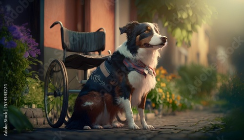 a Dog with disability in outdoor, Generative AI