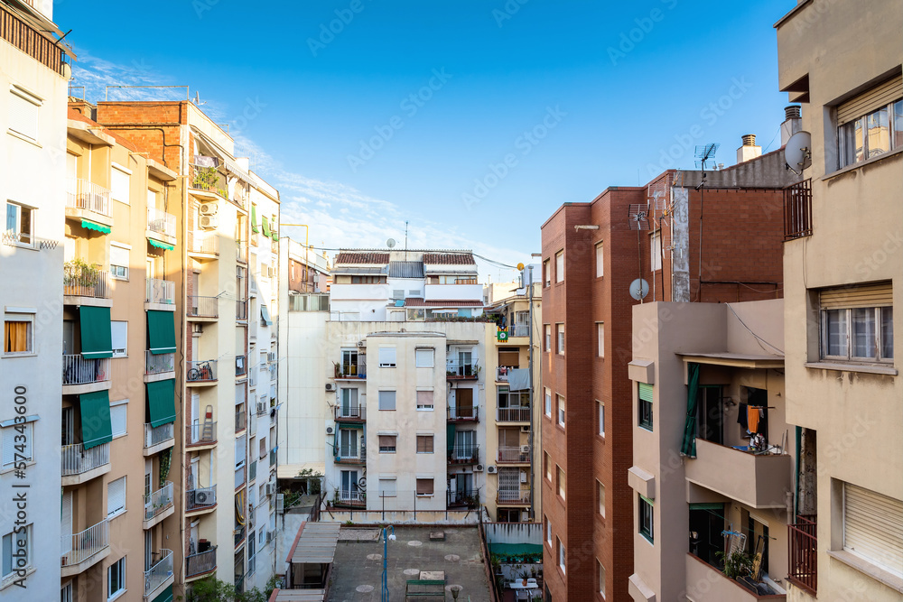 Inner courtyard of a city block in Barcelona, Spain Inner courtyard of a city block in Barcelona, Spain
