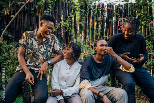 Queer masculine women in the garden