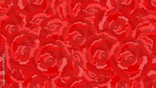                                                                                            Red carnation flowers background. Seamless vector illustration.