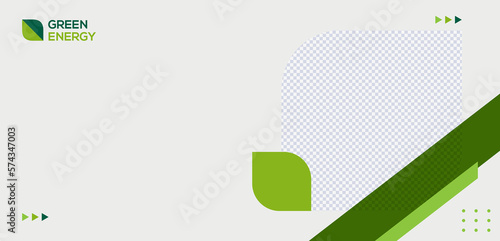 Green energy  template, eco geometric shapes. Dynamic abstract composition Vector illustration. Design element for web banners, posters, green and white. business, tech in clean minimal style.